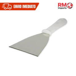 Espátula de Aço Inox Reta Chapeiro Cozinha Chapa Lanche Profissional