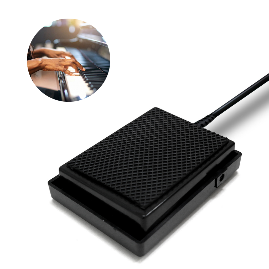 Pedal Sustain MXT MX-01LT Universal P10 para Teclado Piano Digital com Cabo e Alta Precisão Musical