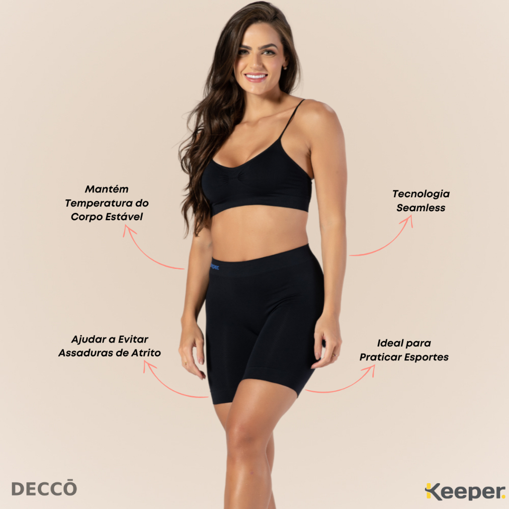 Bermuda Térmica Modeladora Feminina Sem Costura Fitness Esportiva Anti Assaduras Microfibra Lisa · foto 2