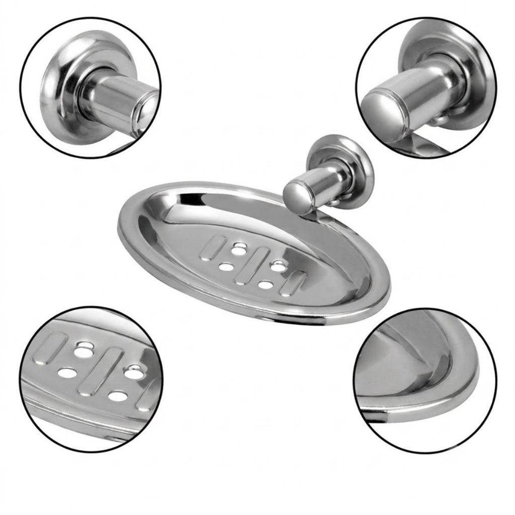 Saboneteira Inox Para Banheiro Parede Porta Sabonete Cromado — imagem 2 de 2