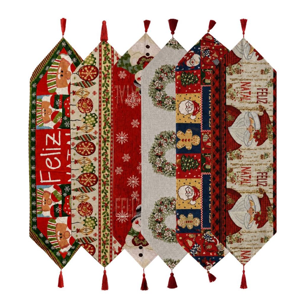 Caminho Trilho De Mesa Decoração De Natal 120X33cm Noel Feliz Natal
