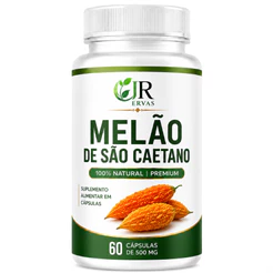Melão de São Caetano - 100% Natural 500mg 60 Cápsulas 1 Unidade