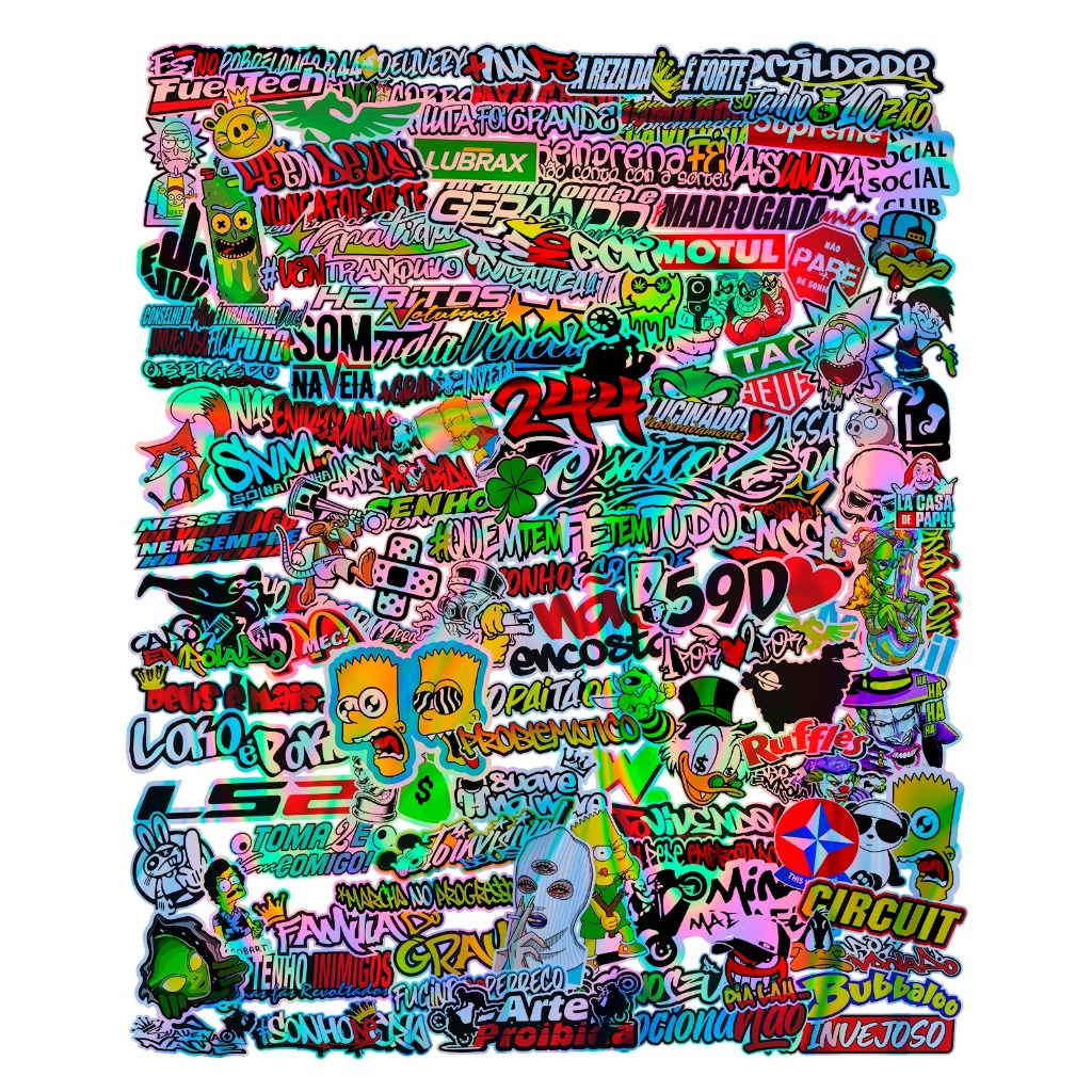 Adesivo Osascorte Stickers 244 59D Moto Tuning Bike Holográfico Automotivo 123 unidades