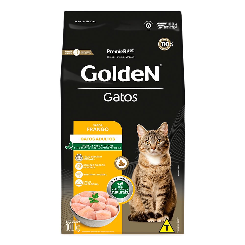 Ração Golden Para Gatos Adultos Sabor Frango 10Kg