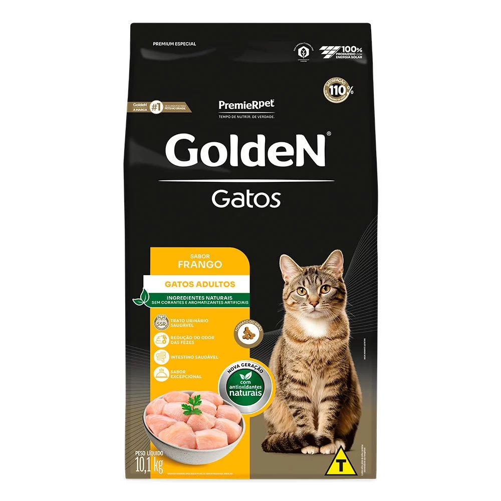 Ração Golden Para Gatos Adultos Sabor Frango 10,1kg