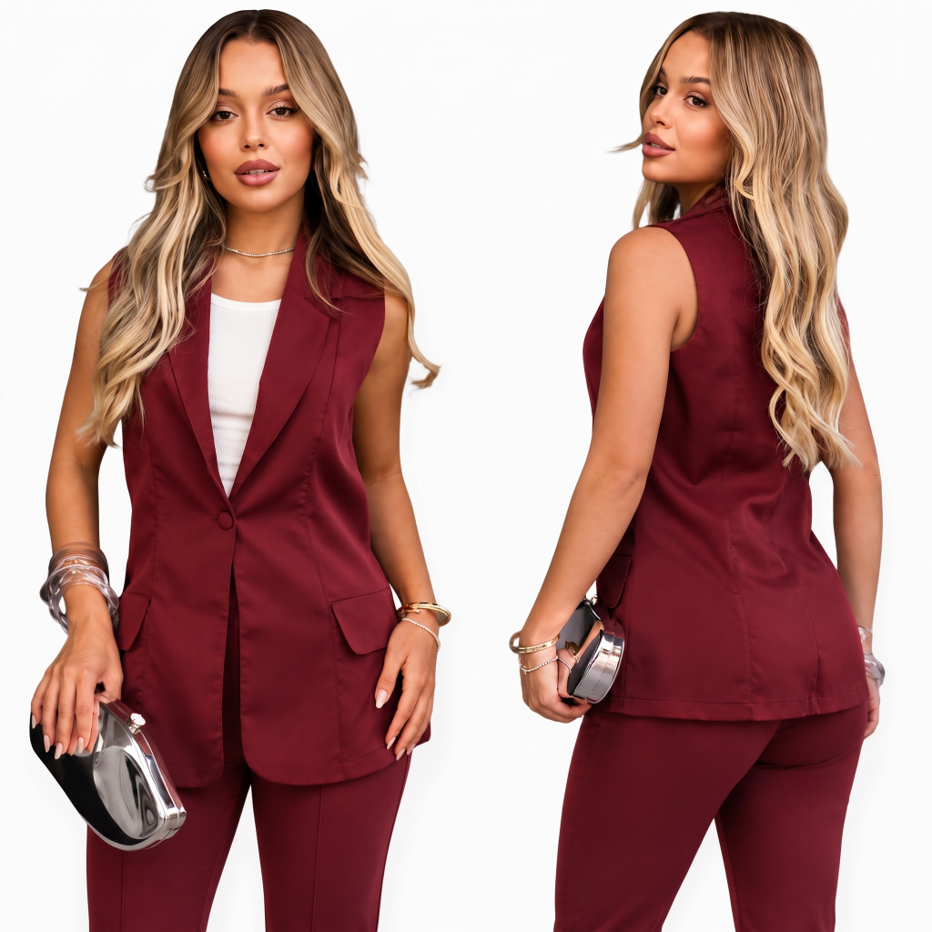 Max Colete Feminino Alfaiataria Elegante Casual Chic Trabalho Sofisticação Confortável Passeio