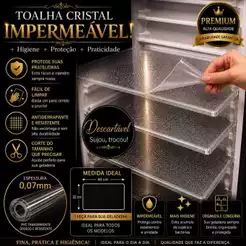 kit com 12 Toalhas de Geladeira PVC 46x32cm tranparente Prateleira Impermeável Descartavel Higiênico Fácil de Limpar
