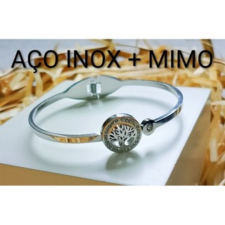 Bracelete Prata AÇO INOX Árvore da Vida Não Oxida + MIMO (Árvore da Vida)