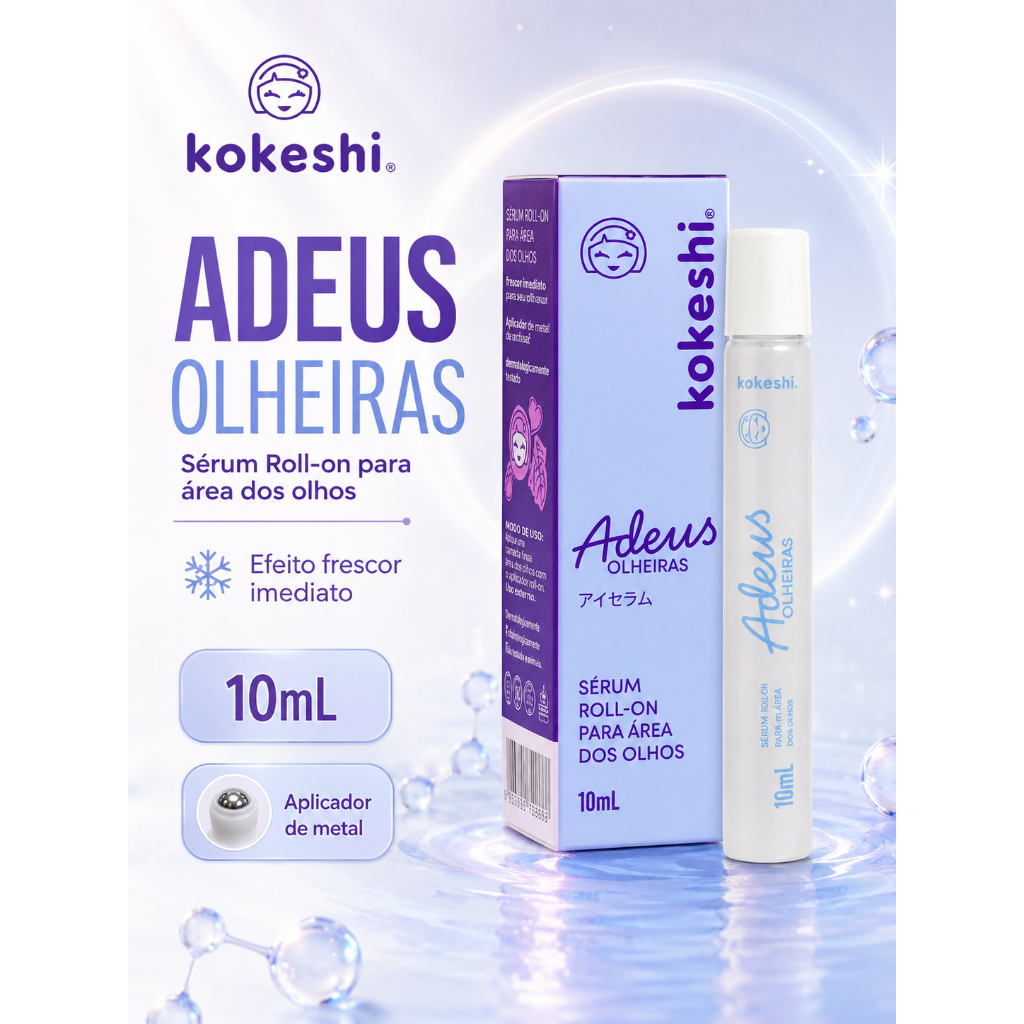 Sérum Roll-On Área dos Olhos Adeus Olheiras 10ml Kokeshi