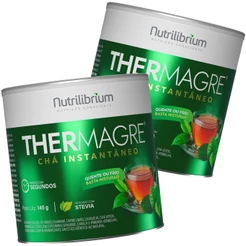Kit 2x Chá Thermagre 140g Solúvel Chá Verde Quente Ou Frio Nutrilibrium