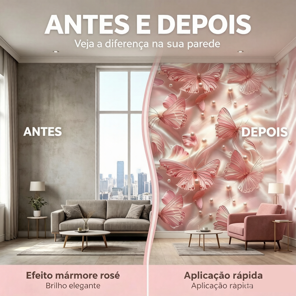Kit 50 Placas Adesivas 30x60cm Mármore Dourado Autoadesivo Impermeável Revestimento Parede Cozinha Banheiro — imagem 2 de 2