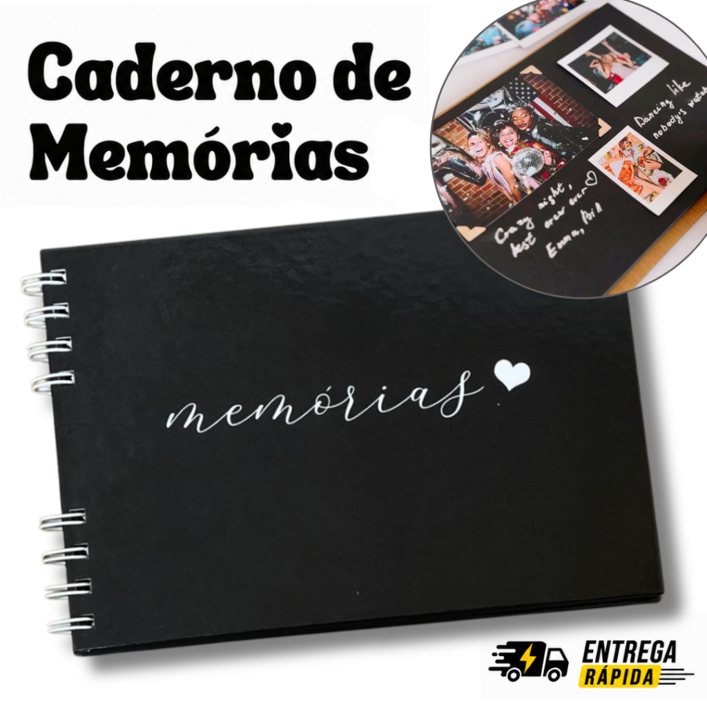 Álbum De Fotos Caderno Scrapbook Presente Criativo Capa Dura A5 Com Opção de Caneta Branca