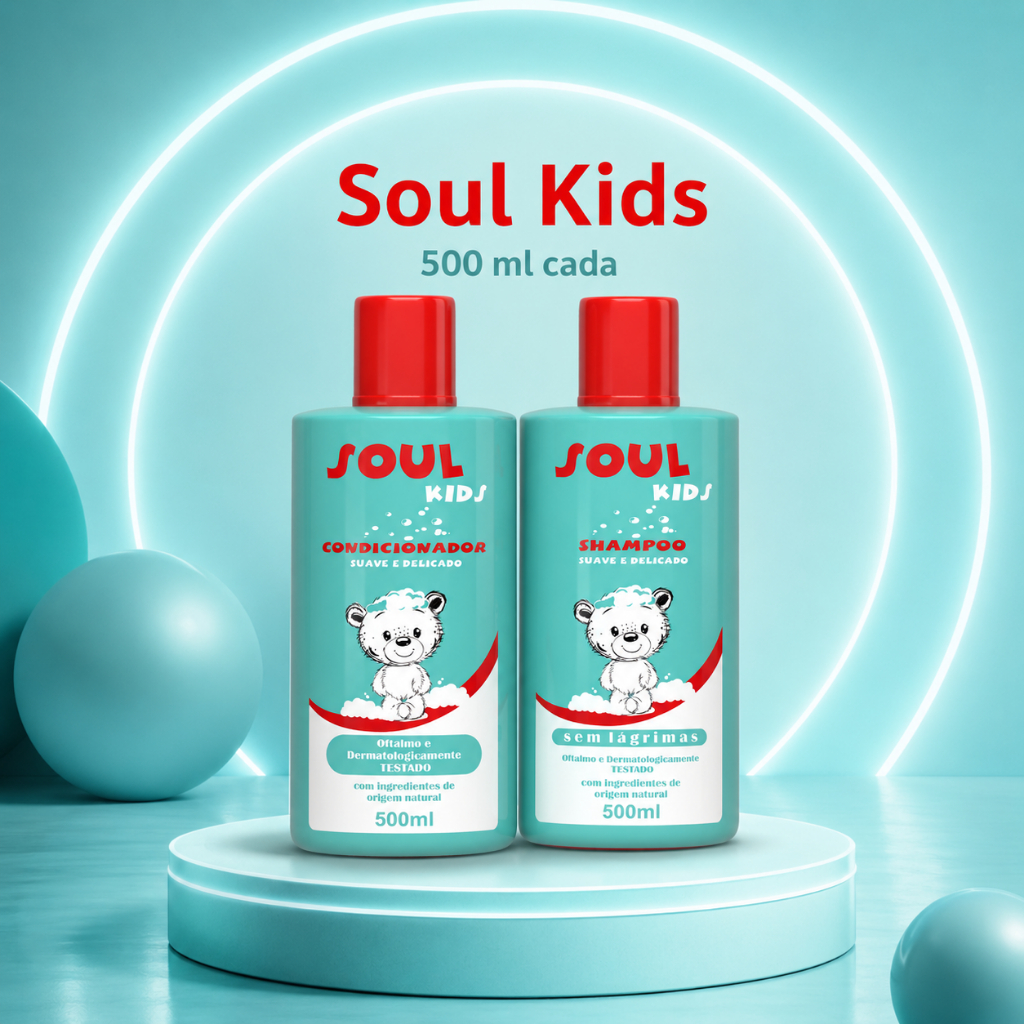 Kit Infantil Soul Kids Shampoo + Condicionador Sem Lágrimas Ph Balanceado 500ml