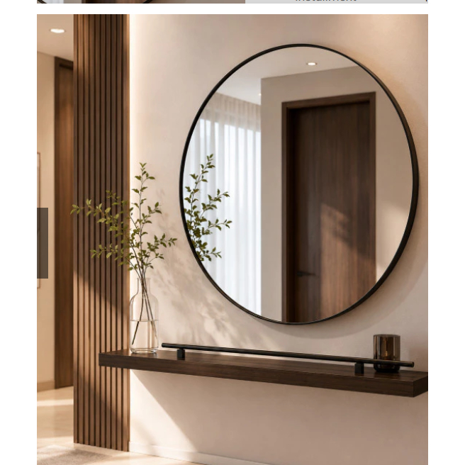 Espelho Oval com LED Moderno Luz Fria para Banheiro e Quarto Decorativo+ Fita Dupla Face — imagem 2 de 2