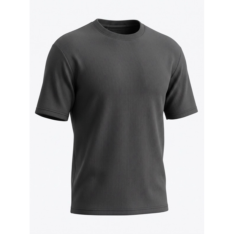 No.17 Camiseta Masculina Texturizada com Alta Elasticidade Manga Curta Gola Redonda Confortável Casual Moderna