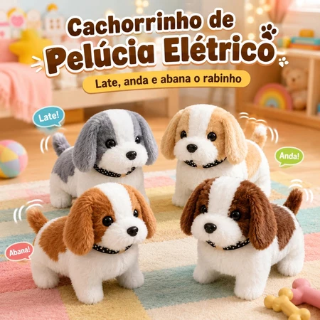 Cachorro de Pelúcia Elétrico：Anda, Abana Rabo e Late, Funciona à Bateria - Presente para Crianças！ — imagem 1