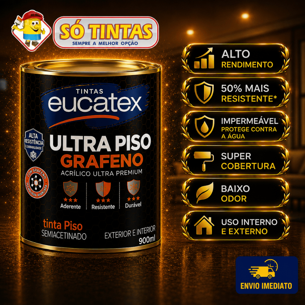 Tinta Ultra Piso Eucatex Premium 900ml, Muito Mais Resistente, Acetinada Diversa