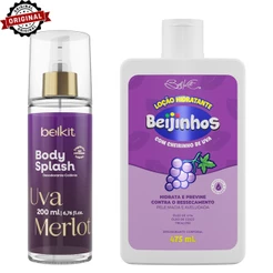 Kit Body Splash Uva Merlot 200ml BELKIT + Hidratante beijinhos 475ml BELKIT