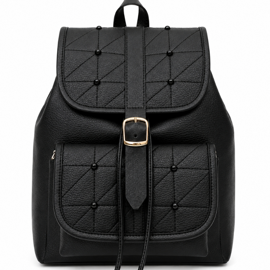 Mochila Bolsa Feminina Media de Couro Ecológico Casual Dia Dia com  Alça Regulavel da Moda