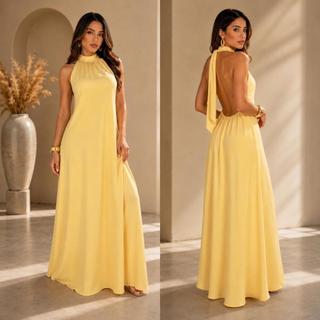 Vestido Longo Feminino Festa Elegante Madrinha Casamento Formatura Frente Única Plus Size Social Luxo Cha bebe