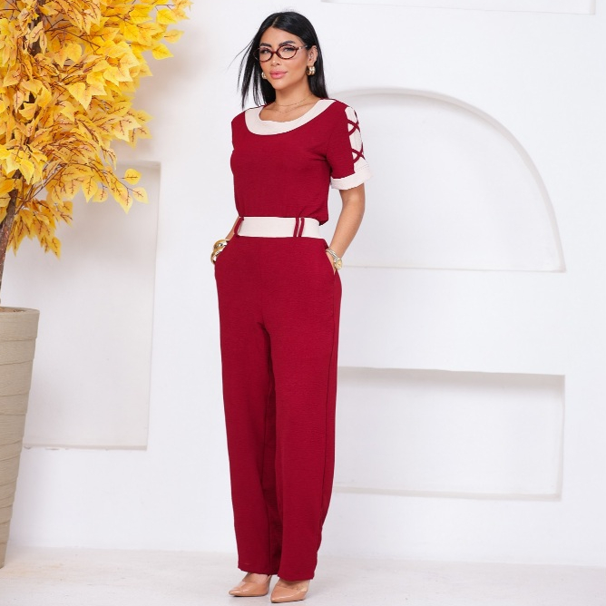 Conjunto Duna Feminino Elegante com Detalhe Trançado