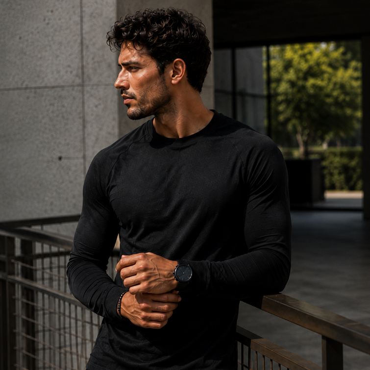 Camiseta Segunda Pele Masculina Dry Fit Manga Longa Proteção UV 50+ Academia Corrida Premium