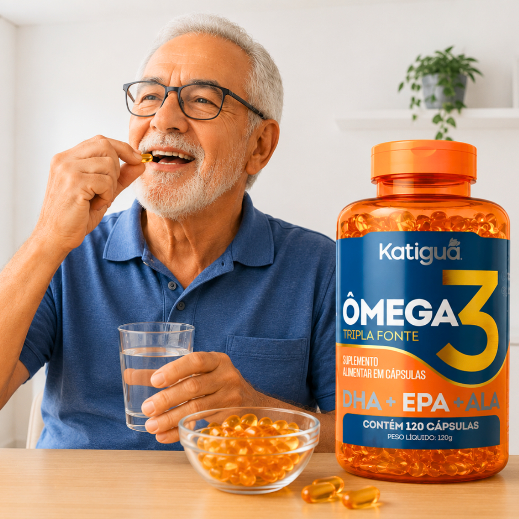 Ômega 3 Suplementos Tripla Fonte 1000mg Katiguá 60 Caps Óleo de Peixe 100% Puro Premium Preço Barato