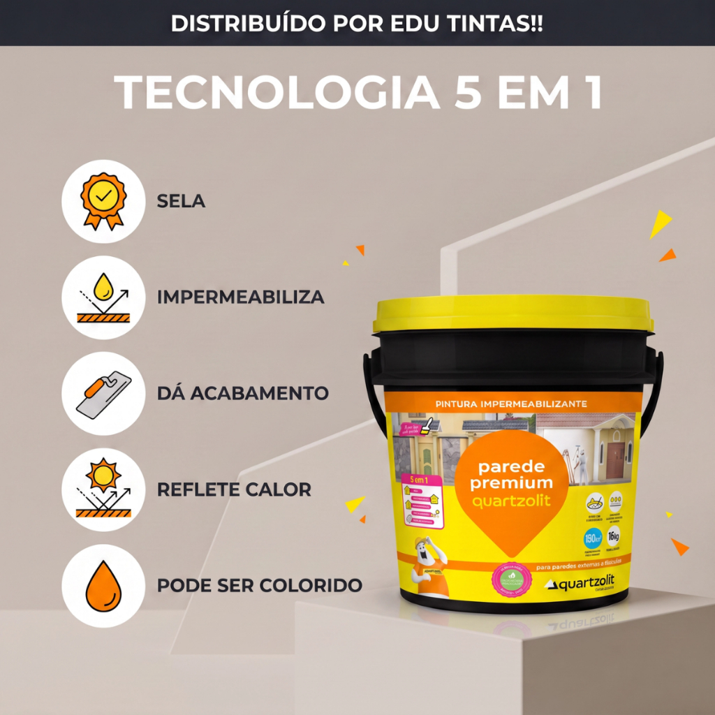 Quartzolit 18 Kg Parede Premium Impermeabilizante De Parede Branco — imagem 2 de 2