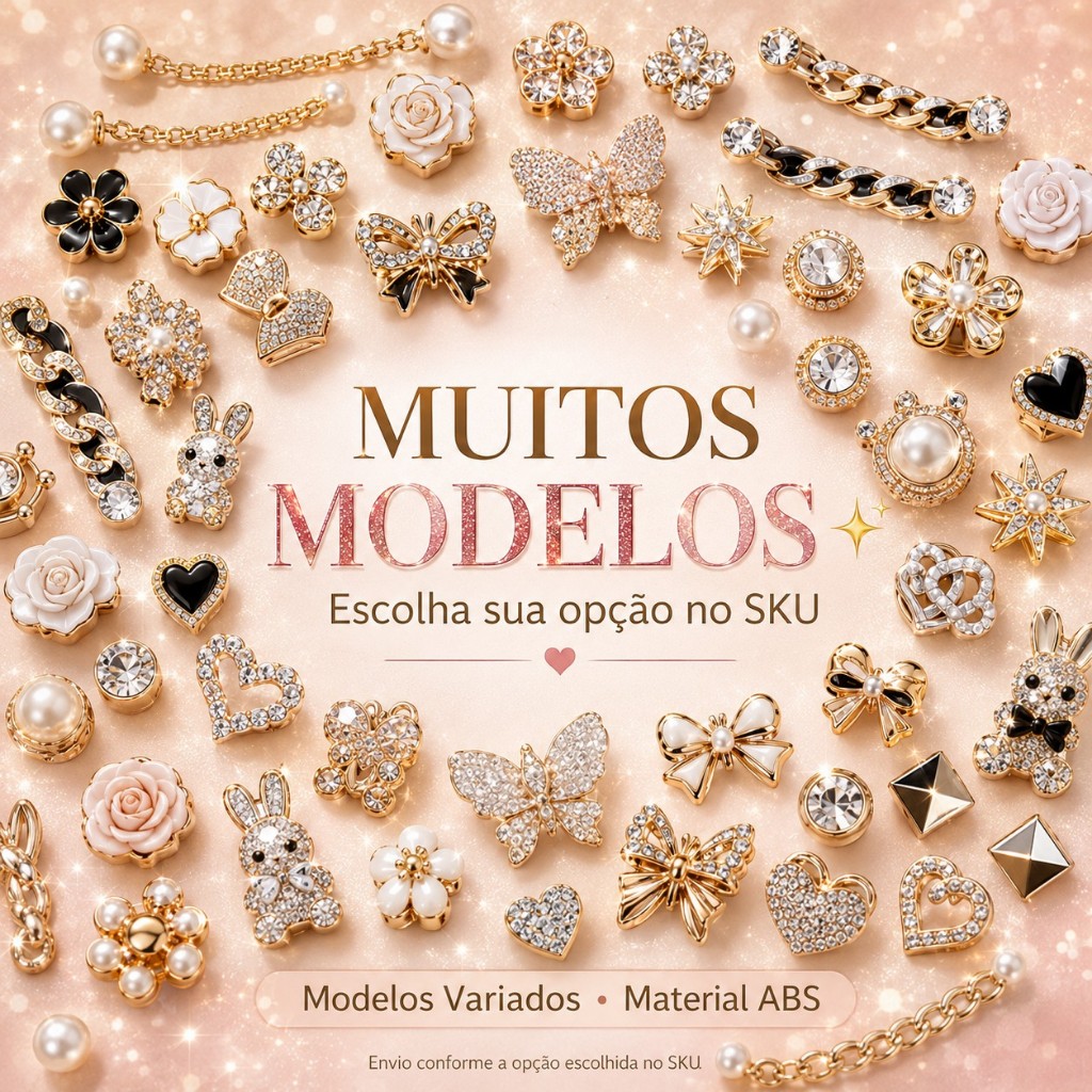 Kit Charms para Sandália Feminino Luxo – Pingentes Dourados com Pérola, Flor e Bailarina – Acessórios para Sandália
