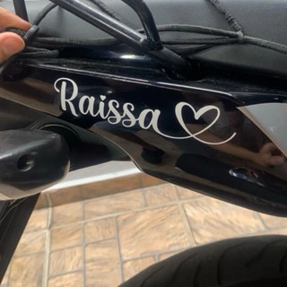Adesivo Nome Personalizado Carro Moto Caminhão | Nome Namorada Casal Filho | Vinil Prova D'Água Durável Várias Cores