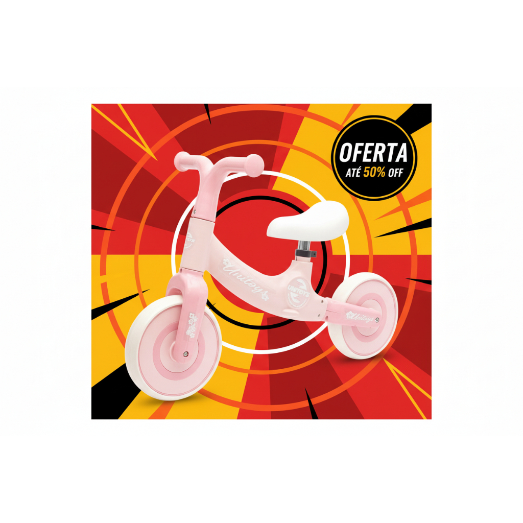 Bicicleta Equilibrio Infantil Rodas Macias Leve Ajustavel Rosa Seguro Aprendizado Diversao