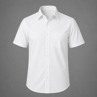 Camisa Masculina Manga Curta Social Lisa com Bolso Confortável Casual e Elegante