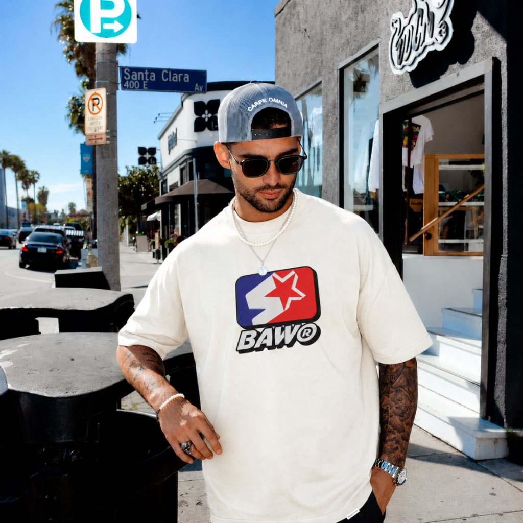 Camiseta BAW AMERICANA unissex oversized streetwear camisa