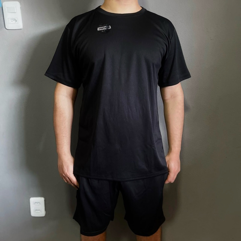 Conjunto de Academia Masculino Dry Fit Camisa + Bermuda - Fitness Treino Casual Premium Esportivo