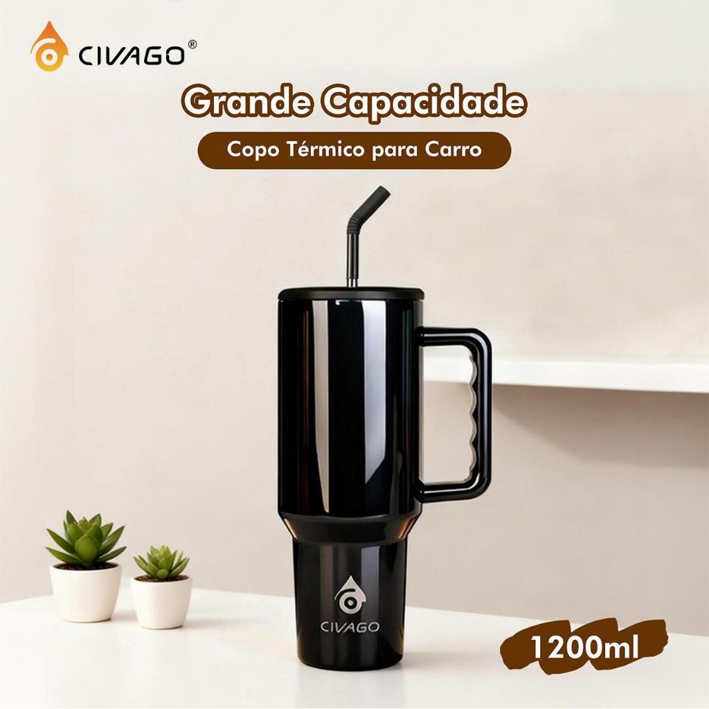 CIVAGO Copo Térmico Aço Inoxidável 1200ml Garrafa Térmica bebida gelada Grande p