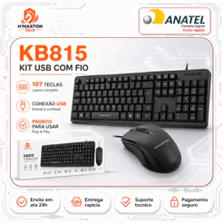 H'Maston KB815 Teclado e Mouse Teclado e Mouse Bluetooth Mouse e Teclado Com Fio Teclado e Mouse Com Fio