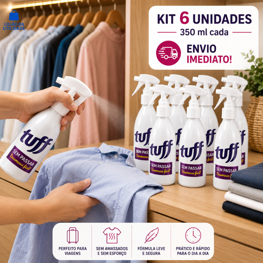 Tuff Sem Passar 350ml Kit 6 Unidades Desamassador Spray para Roupas e Tecidos — imagem 2 de 2
