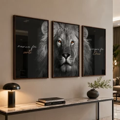 Quadro Decorativo Nunca foi Sorte Sempre Foi Deus Moldura Branca Com Vidro 50x75