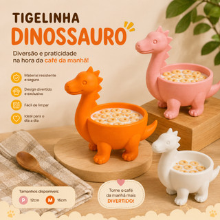 Tigela Dinossauro Infantil TAMANHO GRANDE 250ml | Prato Bacia Infantil Dino | Cozinha Kids Decoração Presente Bowl