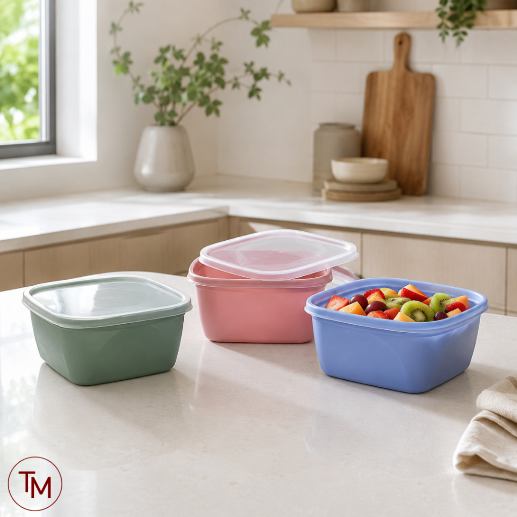 Kit 3 Potes Organizadores 1,2L com Tampa Transparente – Potes Plásticos para Cozinha e Mantimentos