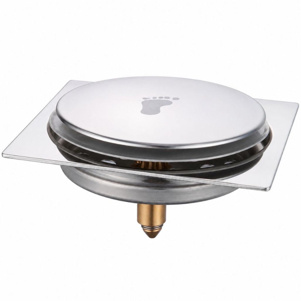 Ralo Click Inox Inteligente 15x15 para Banheiro Veda Cheiro Prata