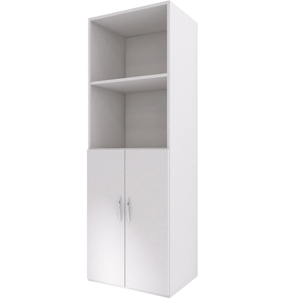 Armário Multiuso 4 Prateleiras 2 Portas Lavanderia Porta Vassoura Produtos Limpeza Organizador