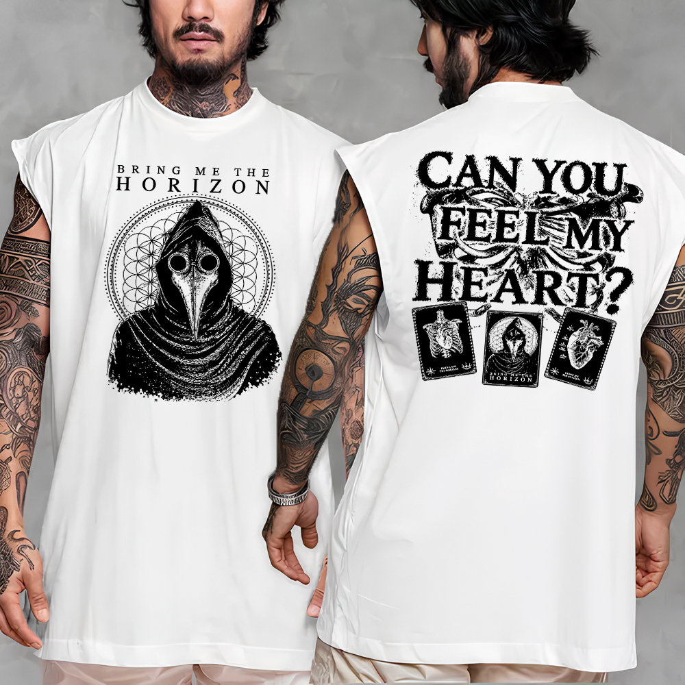 Regata Machão Oversized Longline Can You Feel My Heart? Bring Me World Rock Tour The Horizon Demon Mask Gotico Rock
