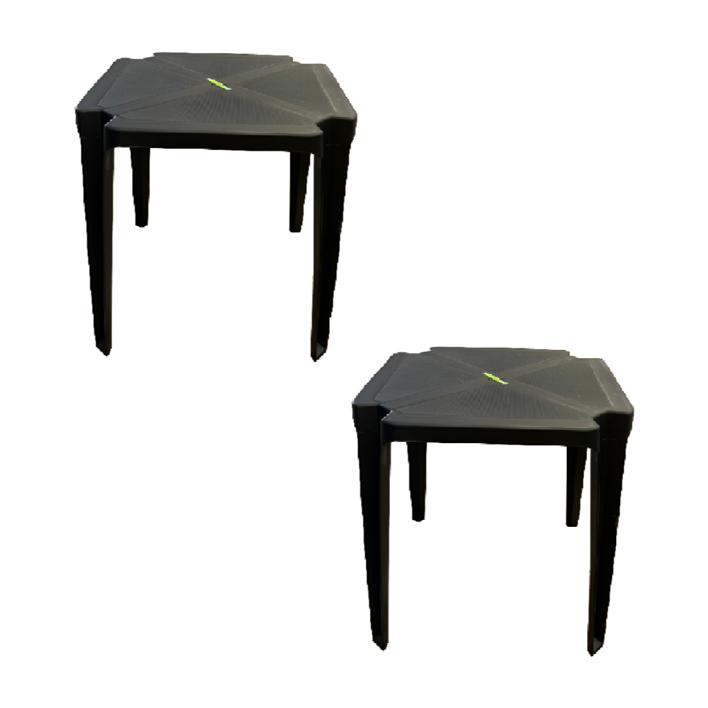 Kit Com 2 Mesas Monobloco De Plastico Com Proteção Uv