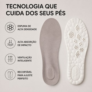 Palmilha 4D Nuvem para tênis com amortecimento anti impacto antiderrapante respirável confortável