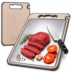 Tábua Corte Saudável Aço Inox Dupla Face Afiador Triturador