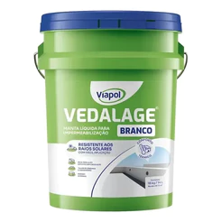 Manta Líquida Acrílica Vedalage Viapol Branco 18kg 14L Impermeabilizante Borracha Líquida Laje Telhado