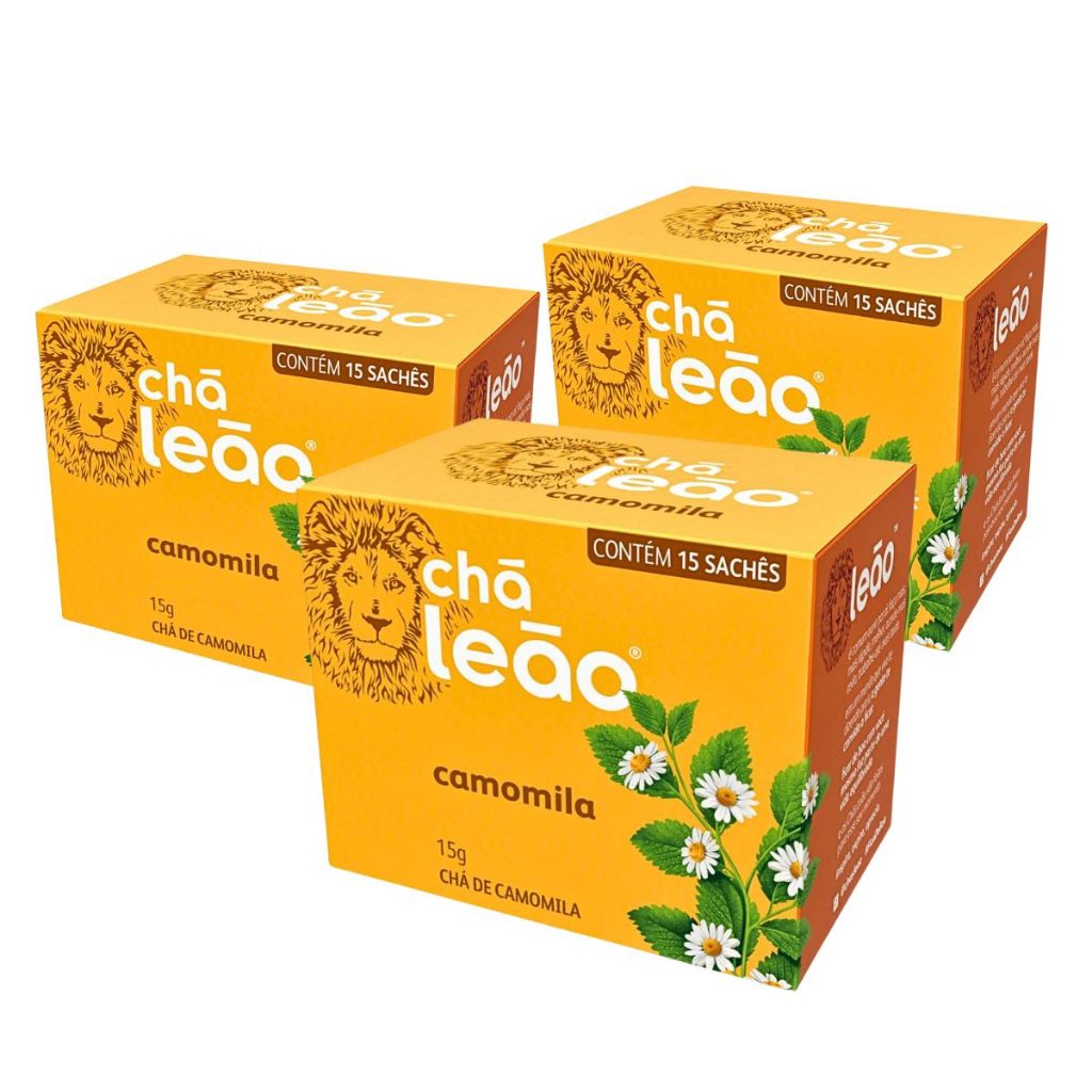 Kit 3un Chá Camomila Leão 10 Sachês