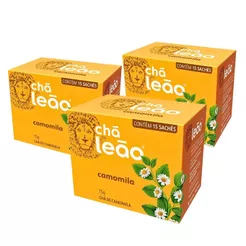 Kit 3un Chá Camomila Leão 10 Sachês
