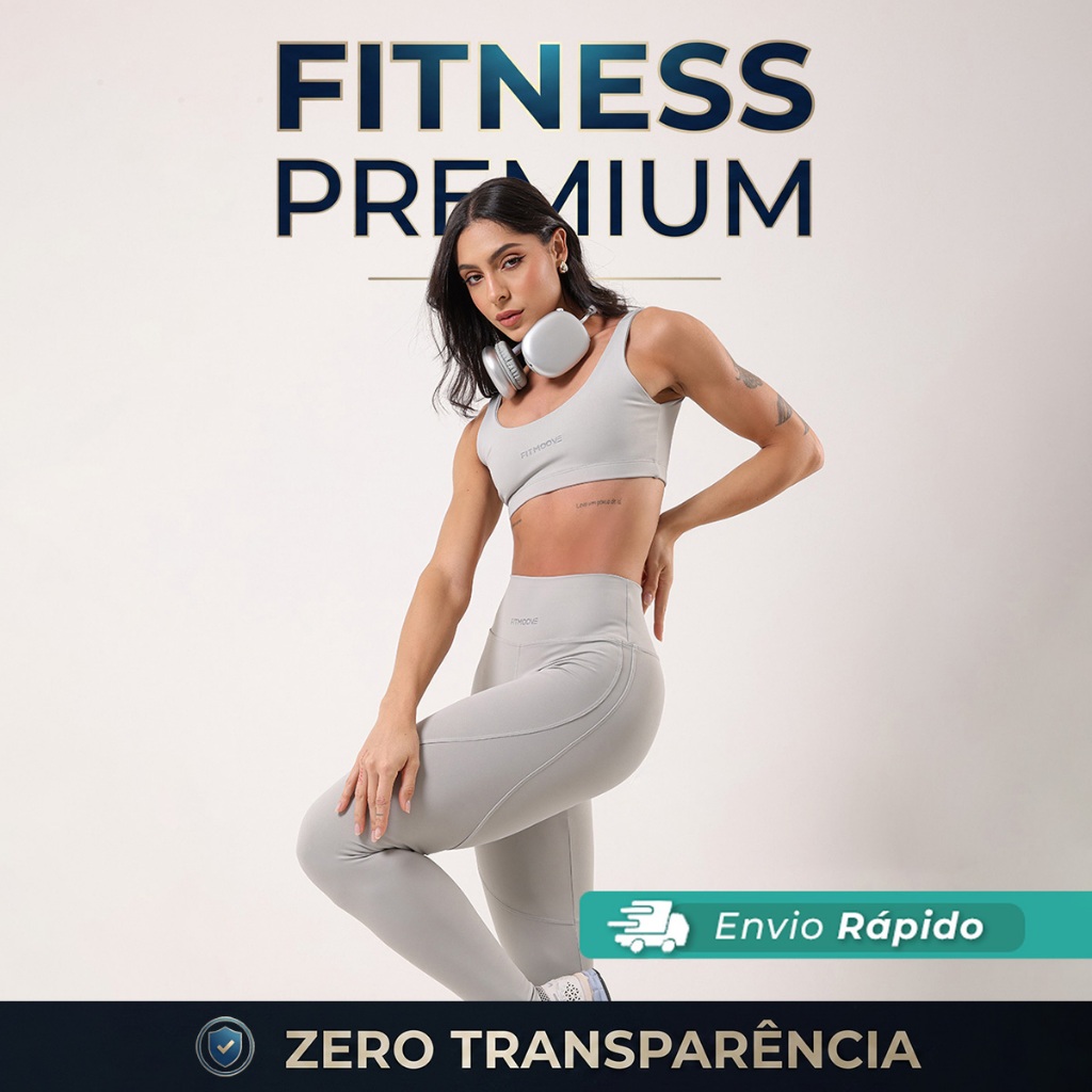 Conjunto Fitness Feminino Legging e Top | Poliamida Premium | Zero Transparência | Alta Compressão | Academia